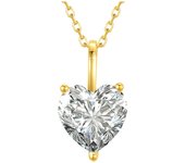 Szjinao 14k Gold Necklace Heart Moissanite 1ct 2ct 3ct AU585 K Gold Pendant Luxury Wedding Jewelry With Certificate Wholesale