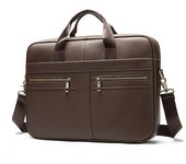 MVA-Bolso de cuero maletín de piel auténtica bolso para portátil de 15,6 pulgadas para hombre