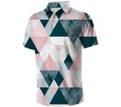 Men's Golf Shirt Short Sleeve Fun Print Golf Polo Shirt, Light Dry Quick Dry Collar Golf