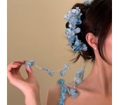 Exquisite Elegant Flower Tassel Hair Grab Crystal Luxury Flower Hair Shark Clip Pearls Fairy Bridal Headwear Hair Jewelry