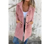 Otoño e invierno, chaqueta gruesa a cuadros de talla grande para mujer, chaqueta de manga larga cálida informal versátil de felpa