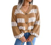 Loose Jacket Women's Cardigans V Neck Fashion 2024 New in Knitwear Ladies Knit Sweaters Chic Wear To Work Elegant Jackets Y2k