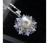Vintage star pearl set gold-plated inlaid mother-of-pearl imitation emerald sunflower fashion pendant 14mm