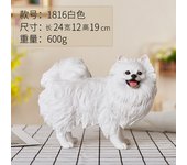 Simulation dog ornament Pomeranian model living room TV cabinet decoration cute animal sculpture resin fox dog crafts