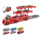 Toy Car Set 6In1 Large 3-Layer Truck Trailer Folding Ejection Railcar Boy's Truck Toys collection for Children Christmas Gift