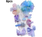 Pinzas para el pelo para niña, pasadores coloridos de flores con lazo, horquilla, tocado, accesorios para el cabello para bebé, 8 unidades por Set