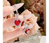 Jewelry imitation sea blue topaz colored gemstone set light luxury micro-inlaid flashing temperament ring necklace
