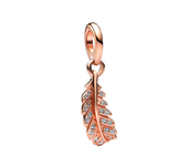 925 Sterling Silver Bracelet Pendant Radiant Gold Feather Ladies Bracelet Necklace Gemstone Pendant Jewellery Beads 2024 New