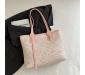 Vintage Commuter Fashion Knitted Large Capacity Splicing Handbag 2025 Summer Beach Bag Single Shoulder Underarm Tote Bag