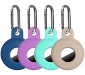 4 Pack Silicone with Keychain, Air Holder for Airtag GPS Tracker, Soft Full-Body Shockproof Apple Tag