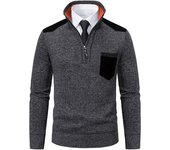 Men Half High Collar Zipper Pullover Autumn Winter Fashion Thickening CoatSweater New Outdoors Casual Keep Warm Solid Tops Man