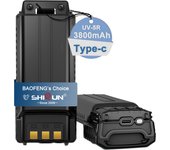 Baofeng UV-5R Walkie Talkie Battery with Type-c Original Enlarge 3800mah Li-ion Battery USB-C Cable BL-5 UV-5RA UV-5RE BF-F8HP