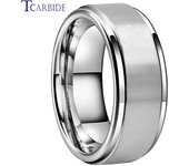 Dropshipping  anillo de boda de acero inoxidable de 8mm para hombres y mujeres  joyería de regalo para la vida diaria  ajuste cómodo cepillado biselado ranurado