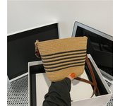 Fashion Classic Small Handbag Straw Weaving Bucket Crossbody Shoulder Bag Summer Beach Wallet For Women Vacation