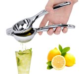 Exprimidor Limon Manual, Exprimidor para Cítricos, Acero Inoxidable Prensa de Cítricos para Hacer Zumo, Exprimidor Limon Naranjas Manual de 7cm de Diámetro para Cocina, Restaurante (Amarillo)