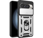 Phone Case for Google Pixel 9 / 9 Pro 5G With Slide Camera Lens Cover Shockproof Armor Kickstand Case