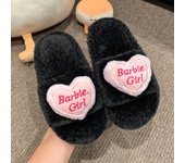 2024 Winter New Children Warm Plush Shoes for Girls Fashion Love Korean Style Anti-slippery Soft Bottom Versatile Chic Slippers