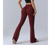 Women High Waist Solid Color Breathable Drying Quick Flare Pants XHFZ-6213