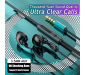 Wired Earphone 3.5mm AUX/Type C HiFi Surround Heavy Bass With MIC In-Ear Game Music Headsets For Samsung Huawei Xiaomi iPad PC
