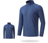 Chaqueta ligera con cremallera completa para hombre, camisa de manga larga con refrigeración, protección solar, ropa deportiva