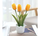 Simulated Tulip Artificial Tulip Flowers Fake Plants Desktop Decor Potted Plant Home Office Decoration With Pot
