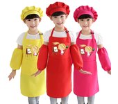 Polyester Children's Apron With Two Pockets Painting clothes kids anti-fouling kindergarten art painting apron print logo