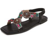 Sandalia Sandals Fashion Fairy Seaside Ethnic Style One Word Beach Flat Shoes 2025