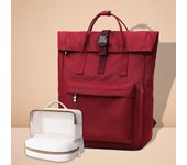 Nueva mochila de gran capacidad con borde enrollado, adecuada para portátiles de 15,6 pulgadas, ideal para estudiantes de todos los géneros.