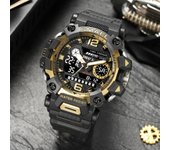 SMAEL Dual Display Alloy Case Watches for Men Waterproof Sports Military Male Camo Quartz Digital Wristwatch Alarm Stopwatch