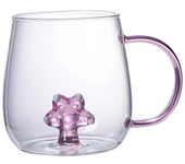 Taza de vidrio transparente con forma de Cactus/ballena pequeña, taza de bebida de leche de café con forma de Animal y planta tridimensional, Linda taza de vidrio