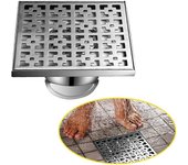 Outdoor Floor Drain, Floor Drain And Shower Drain, Drain Floor Drain, Drain With Perfume Stop And Hair Strainer, Silver-2020cm