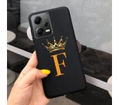 For Xioami Poco X5 Pro 5G Case Soft Matte Silicone Coque Fundas For Xiomi PocoX5 X 5 Pro Initial Letters Crown Phone Cover Capas
