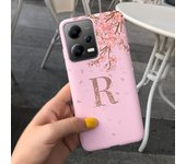 For Xioami Poco X5 Pro 5G Case Soft Matte Silicone Coque Fundas For Xiomi PocoX5 X 5 Pro Initial Letters Crown Phone Cover Capas