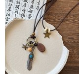Collar Largo con Plumas Estilo Chino Vintage para Mujer, Etnico Doble Capa, Elegante y Premium, Joyería y Bisutería