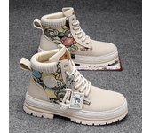 Botas Altas de Cuero para Hombre, Botas de Moto de Moda, Zapatos con Cordones, Nuevo Invierno 2025