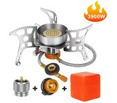 3900W outdoor windproof camping gas  burner folding split electronic stove hiking travel self-driving