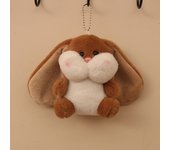 Nuevo producto, serie Little Chubby Dun, muñeco de peluche de conejo gordito de orejas largas, llavero, colgante de mochila, regalo de amigo.