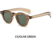 gafas de sol ovaladas redondas Vintage para mujer y hombre, lentes de sol de diseñador de marca de lujo, estilo Punk y Rosa, con remaches
