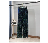 Korean Sequins Autumn And Winter Wide-leg Pants Lengthened And Thickened Drapey Mopping Pants Shiny Casual Straight-leg Pants