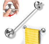 42,8CM Toallero Ventosa Baño Acero Inoxidable Vacío Toallero Barra Extra Fuerte Toalla Colgador Ventosa Cocina Mano Percha Toallero de Pared Ducha Porta Toallas Sin Taladro, Acero Cepillado