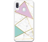 Funda compatible con Samsung Galaxy A40 - Be Unique Funda Gel mármol colores franja dorada