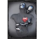 Metal Figure Statue Posters Print Modern Lovers Sculpture Canvas Painting Wall Art Wall Pictures for Room Home Decoration