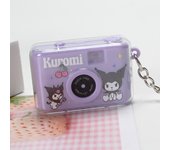 Sanrio Kawaii Keychain Cinnamoroll Melody Kuromi Key Ring Camera Pochacco Pendant LED Lighting Ornaments Jewelry Girl Gifts
