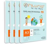 Paquete de folios A3 de 90gr con 1000 Hojas Blancas, Papel Multifuncional para Uso Escolar y Entornos Laborales. Ideal con impresoras láser, de inyección o fotocopiadoras - Ofituria