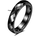 Fashion Tungsten Steel 4MM/6MM Ring for Women Cut Polygonal Diamond Couple Rings Wedding Party Jewelry and Accessories Wholesale