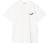 Camiseta Blanca Carhartt Button T-Shirt White de Corte Holgado