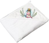 Toalha com capuz 100x100 B.Active Wild & Free 100% algodão White - Little Unicorn