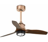 Faro Barcelona FARO Ventilador de Techo JUST FAN XS LED Cobre/madera 81cm