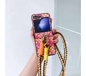 Crossbody Lanyard Colorful Woven Phone Case for Samsung Galaxy Z Flip 6 5 4 3 Flip5 Flip4 Flip3 5G Protective Shockproof Cover