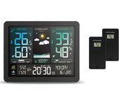 Multifunction Weather Station Alarm Clock Color Screen Sunrise and Sunset Thermometer Hygrometer with Wireless Outdoor Sensor